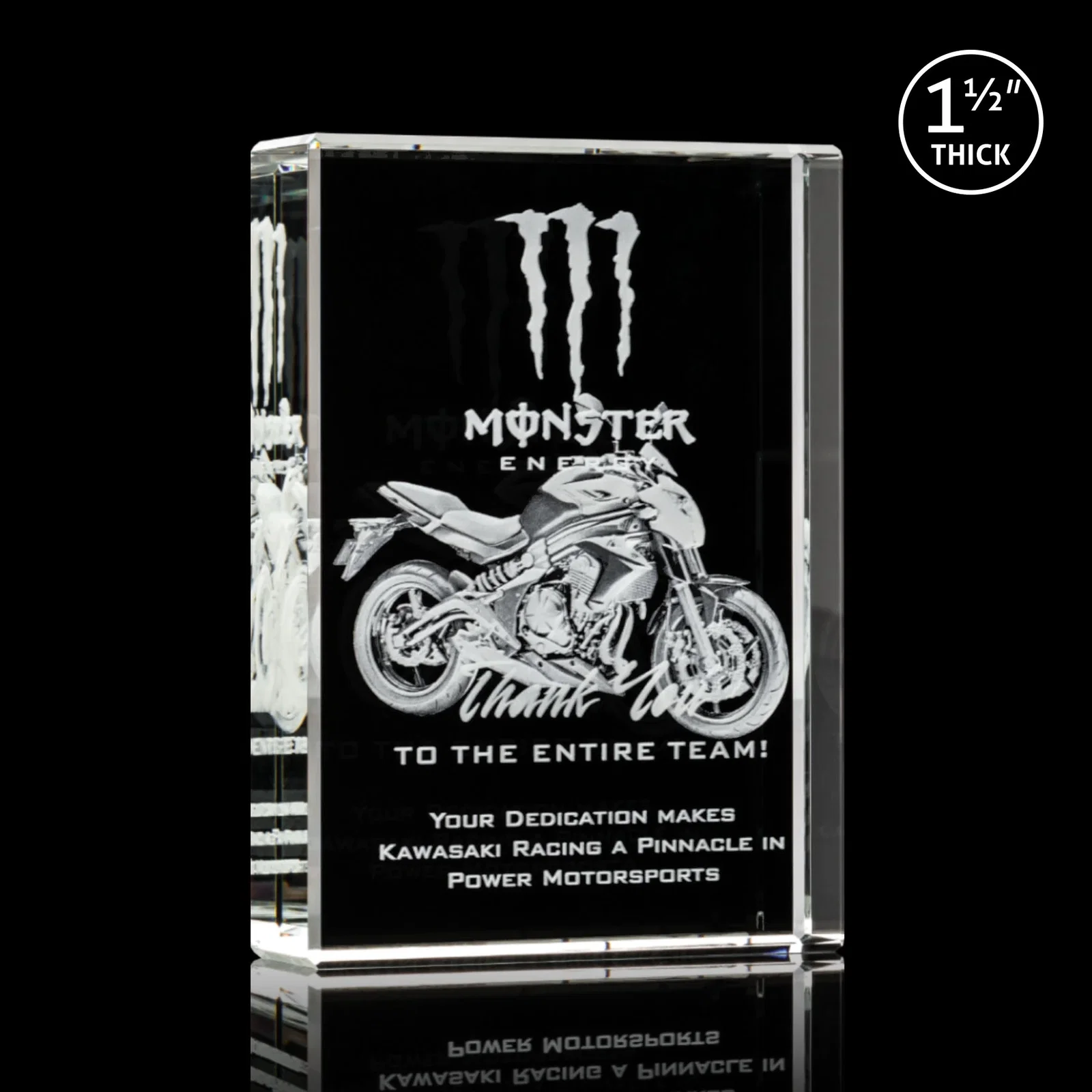 Personalized Extra Thick Freestanding Optical Crystal Rectangle Award, awards for sales achievement awards
