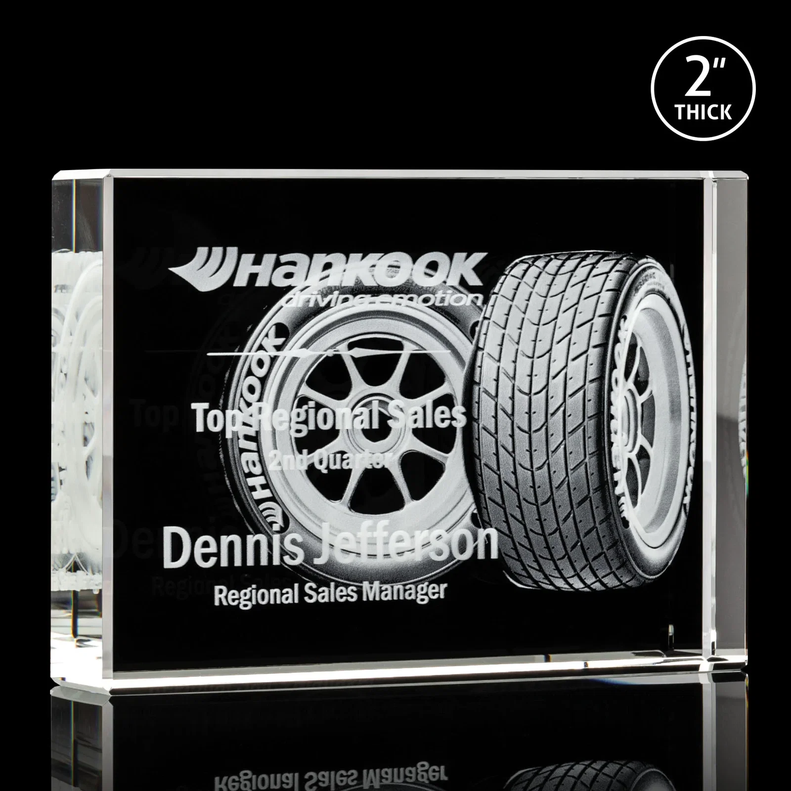 Personalized Extra Thick Freestanding Optical Crystal Rectangle Award, awards for donor appreciation