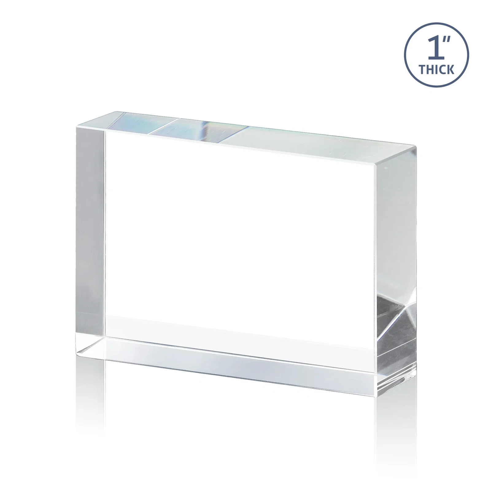 Promotional Extra Thick Freestanding Optical Crystal Rectangle Award, awards for service anniversary gifts