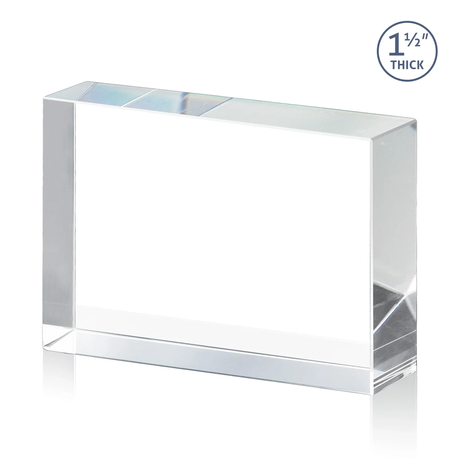 Promotional Extra Thick Freestanding Optical Crystal Rectangle Award, awards for retirement presentations