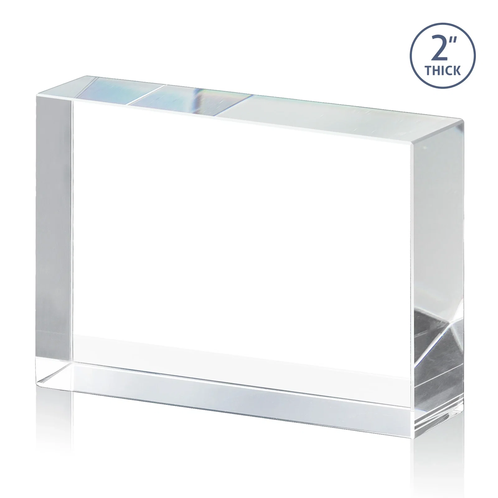 Promotional Extra Thick Freestanding Optical Crystal Rectangle Award, awards for team milestone celebrations