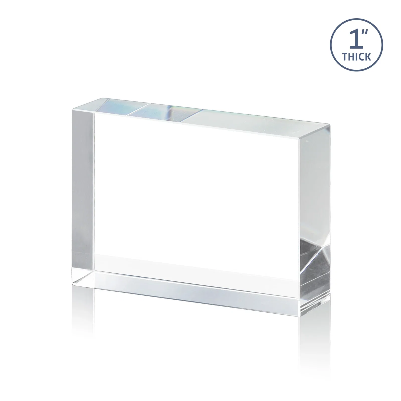 Promotional Extra Thick Freestanding Optical Crystal Rectangle Award, awards for donor appreciation