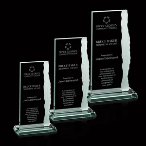 Jade Glass Ribbon Monolith Award With A Chipped Right Edge
