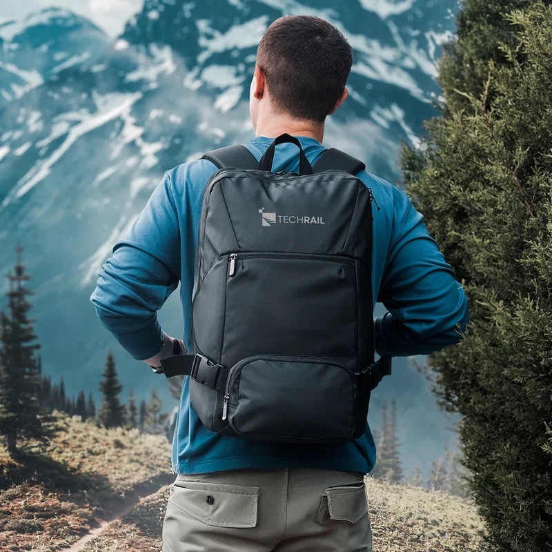 Belt bag buckled around the hips for hands-free carrying