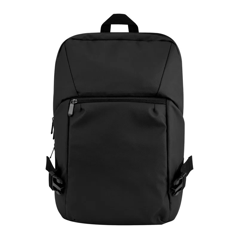 Overhead flat lay of the empty pack and its accessory pouch