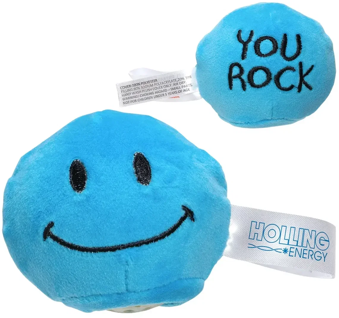 Stress Busters plush squeeze toy with custom logo, soft branded gel-bead sensory ball, style 19