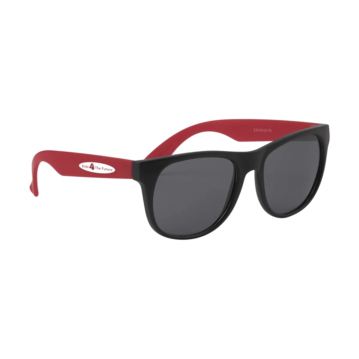 Orange temples paired with the dark frame front