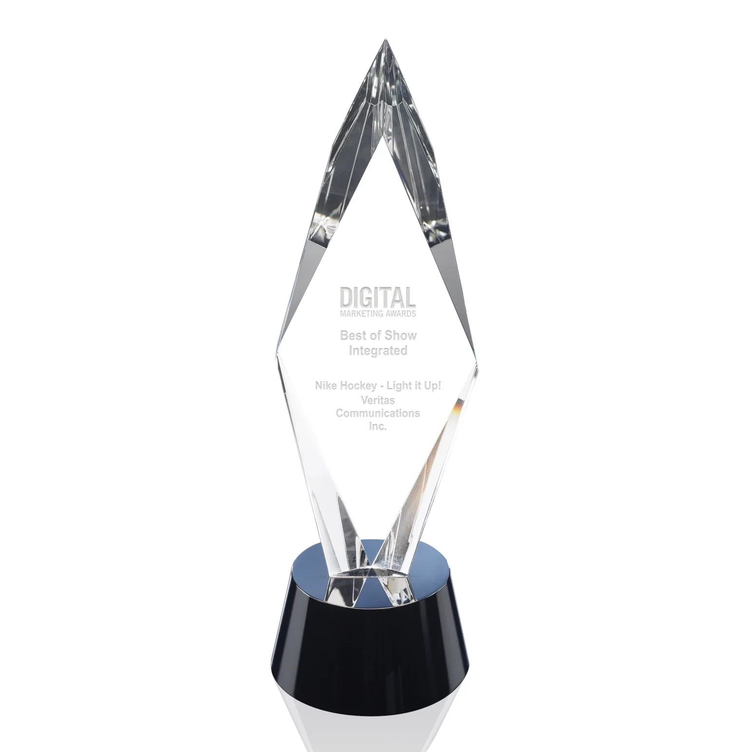 Zenith 13" Custom Optical Crystal Arrowhead Award — view 2