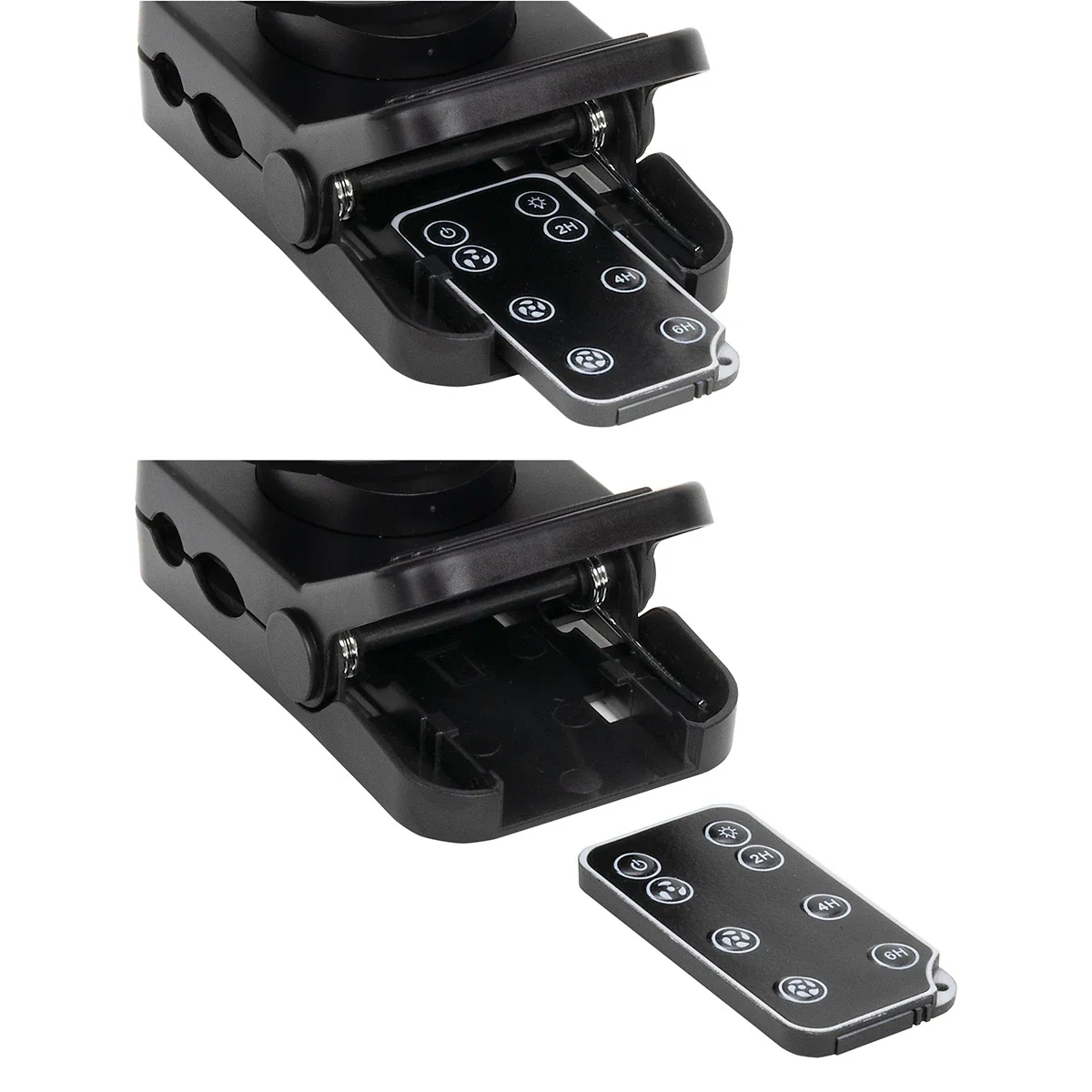 Zephyr Clip Fan with Power Bank, angled side view showing the fan blades