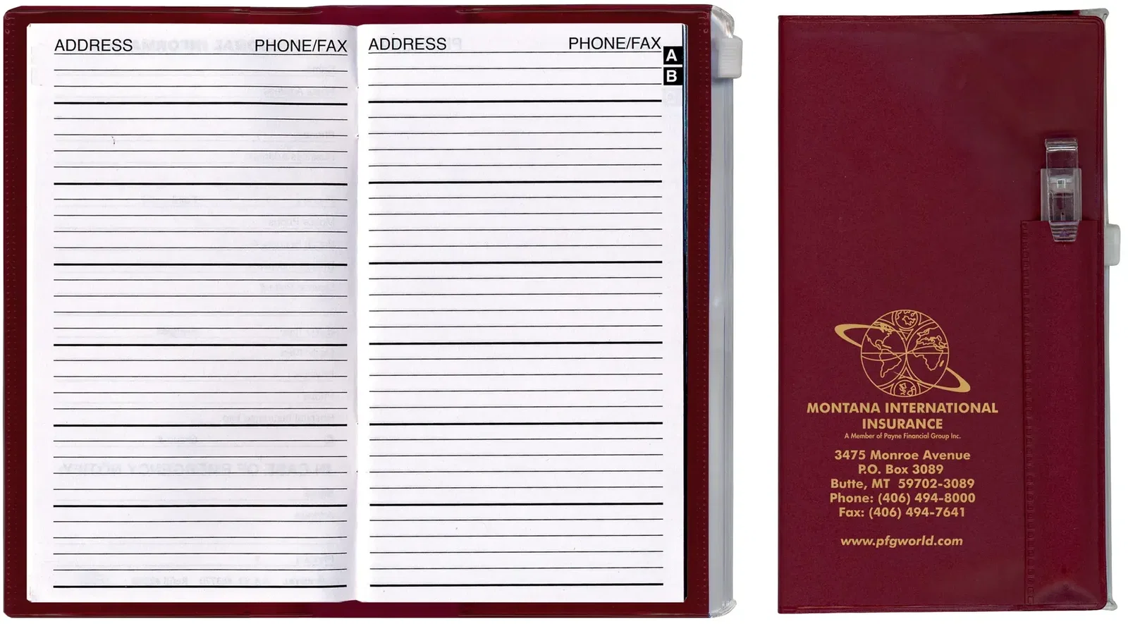 Customized Zip-Back Address Book with Pen & Additional Pocket — view 2