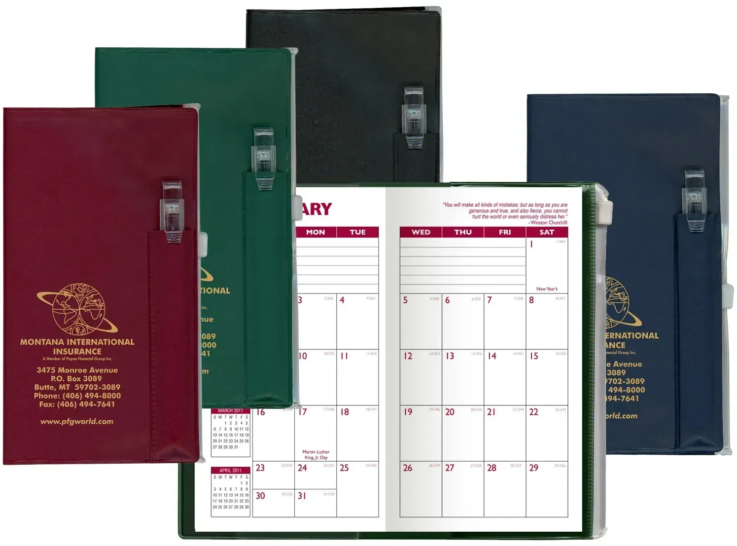 Personalized Monthly Pocket Planner with Pen & Additional Pocket — view 2