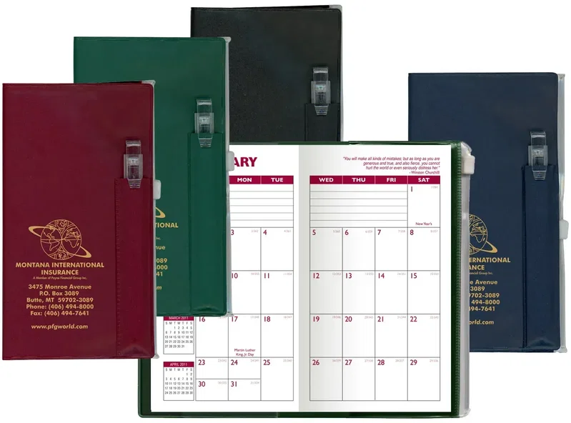Personalized Monthly Pocket Planner with Pen & Additional Pocket — view 2