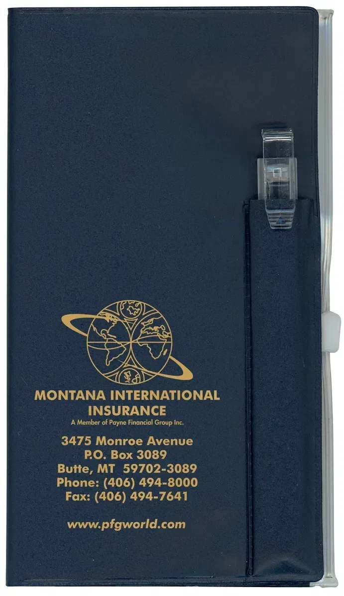 Custom Weekly Pocket Planner with Pen & Additional Pocket