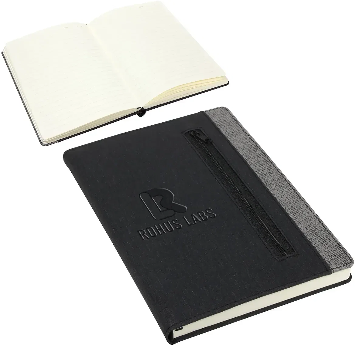 Zip-It Zippered Pocket Journal, custom branded journal with zippered front pocket