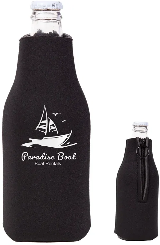 Custom Zipper Beer Bottle Cooler — view 3