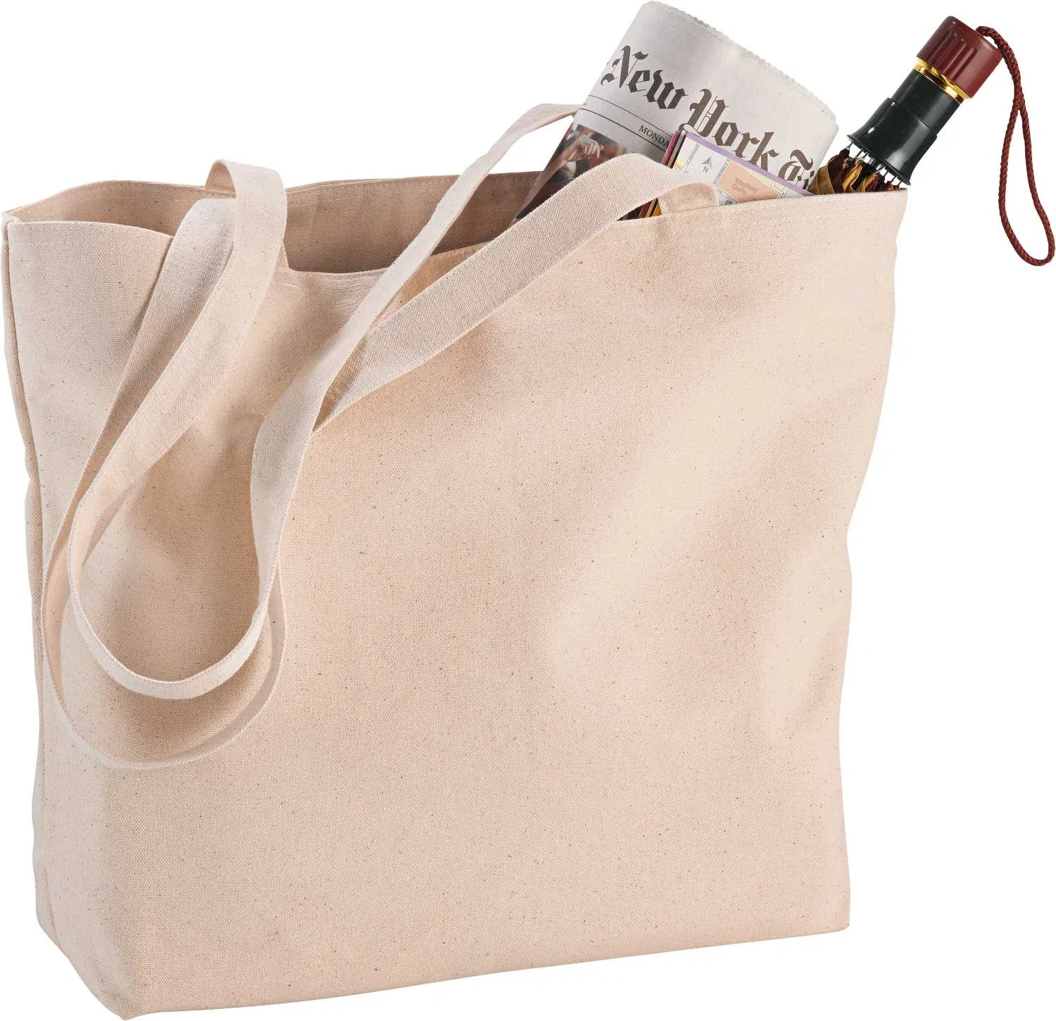Custom Cotton Canvas Shopper Tote with Zipper - 12oz — view 10