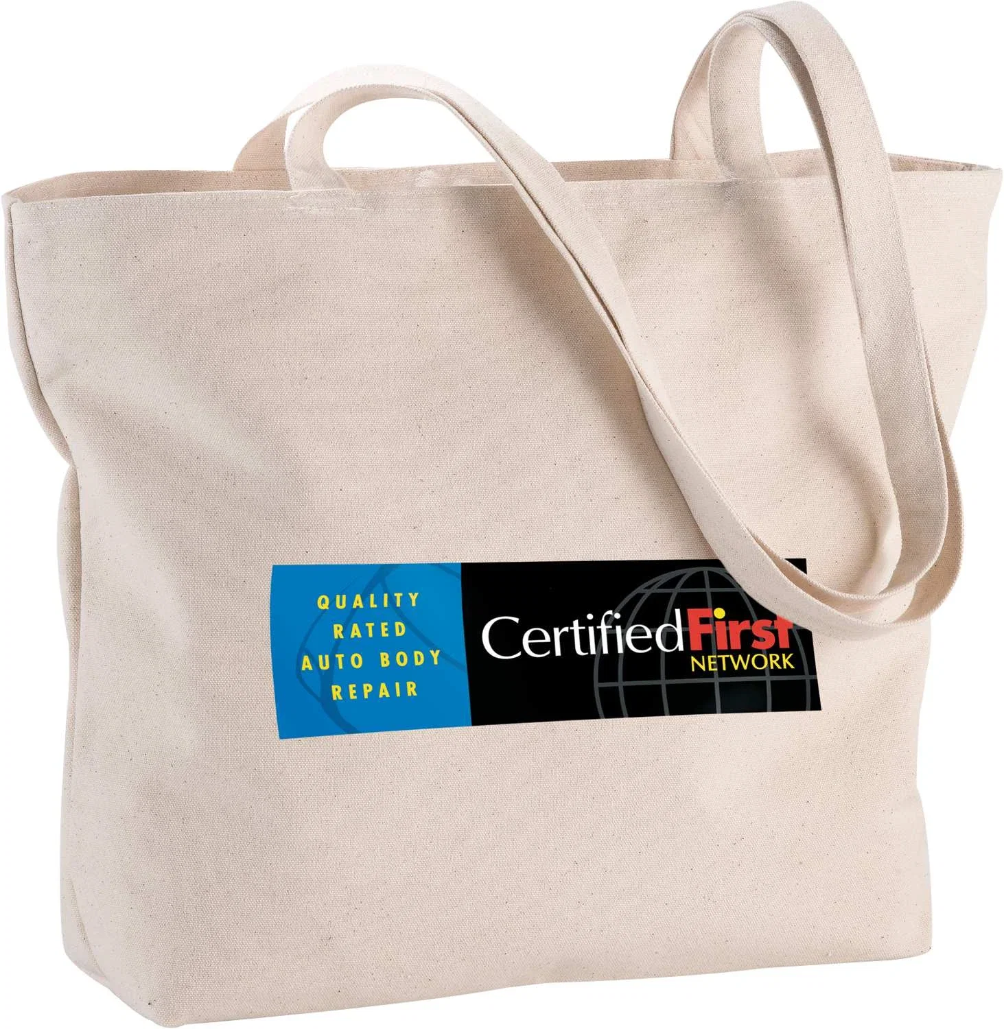 Custom Cotton Canvas Shopper Tote with Zipper - 12oz — view 7