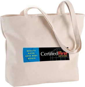 12 oz Cotton Canvas Shopper Tote with Zipper