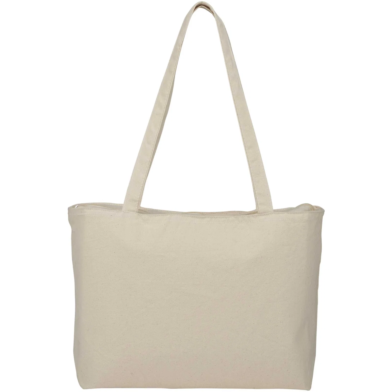 Custom Cotton Canvas Shopper Tote with Zipper - 12oz — view 9