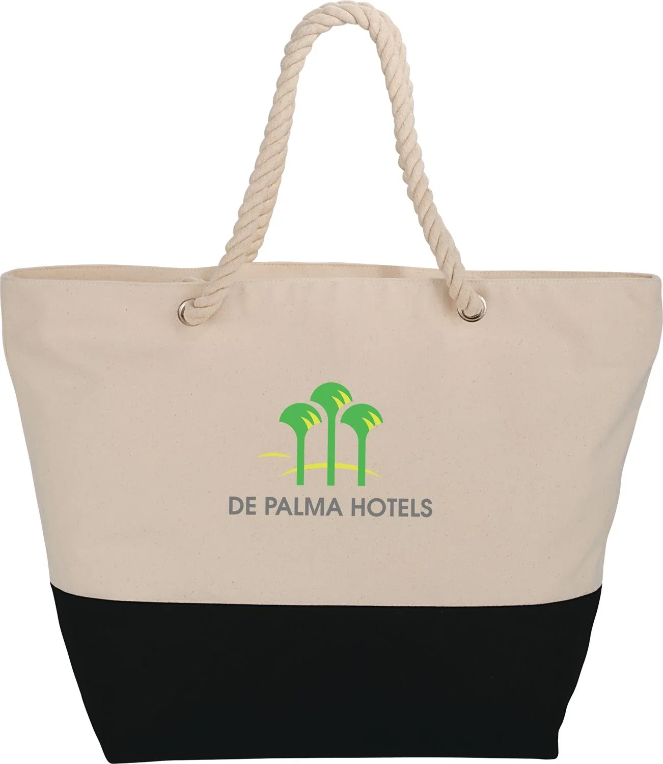 Zippered 12oz Cotton Canvas Rope Tote — view 5