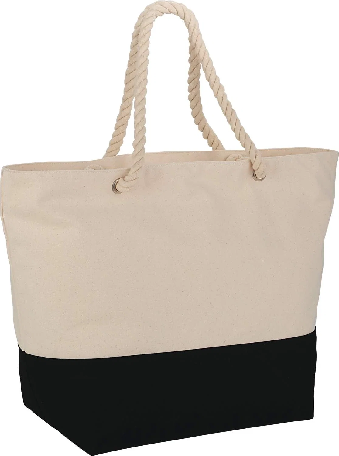 Zippered 12oz Cotton Canvas Rope Tote — view 6