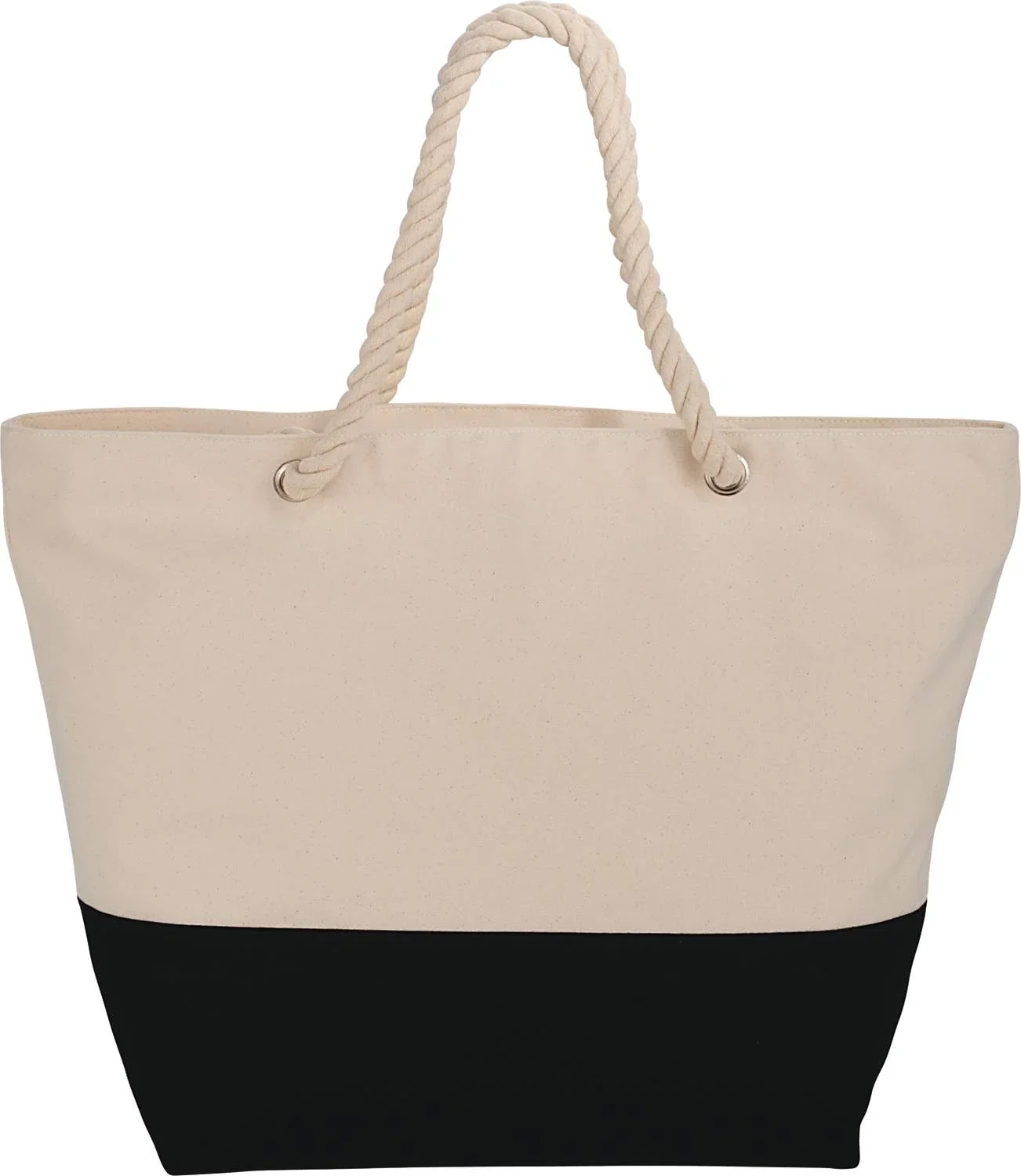 Zippered 12oz Cotton Canvas Rope Tote — view 7
