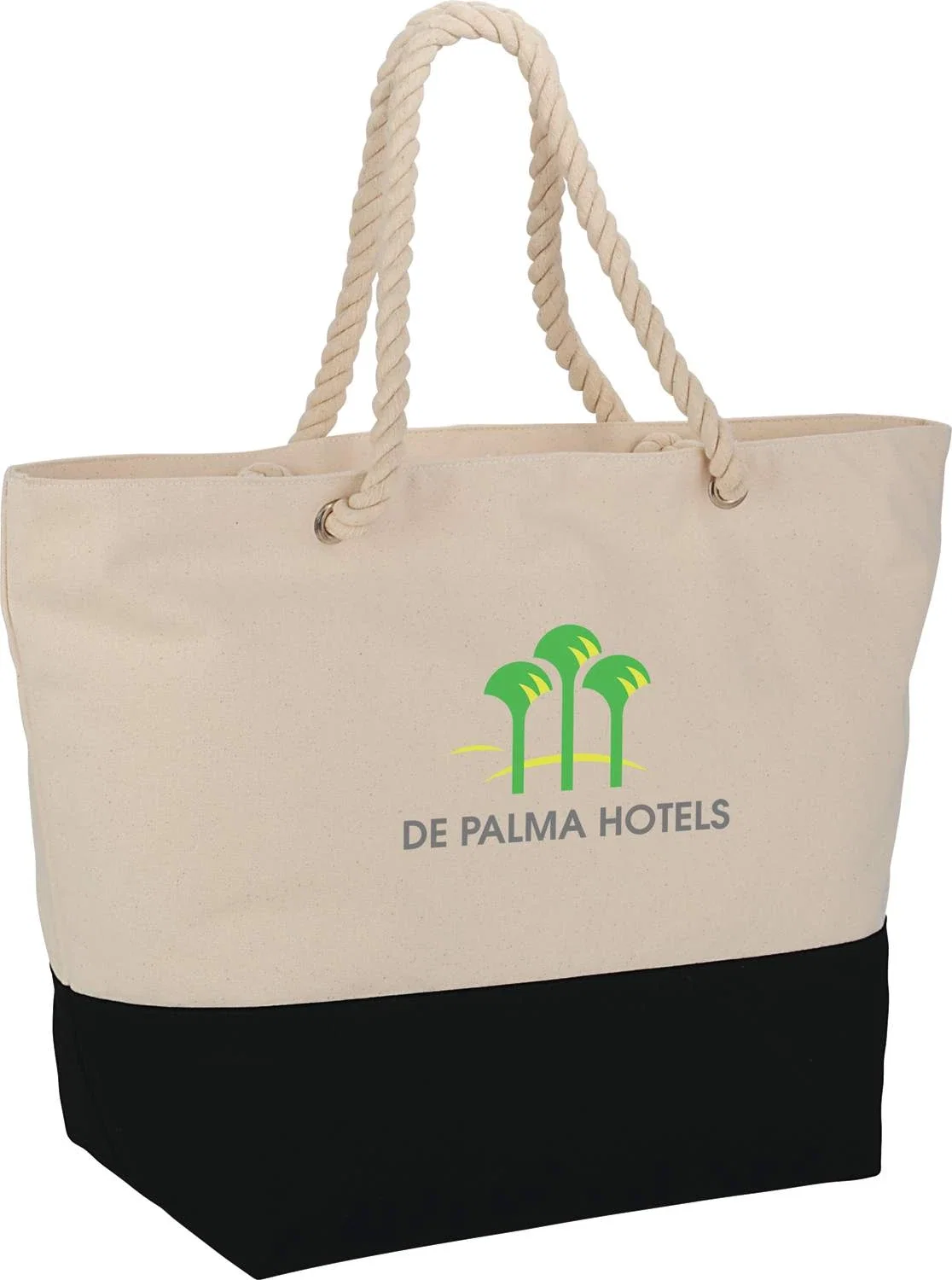 Zippered 12oz Cotton Canvas Rope Tote — view 8
