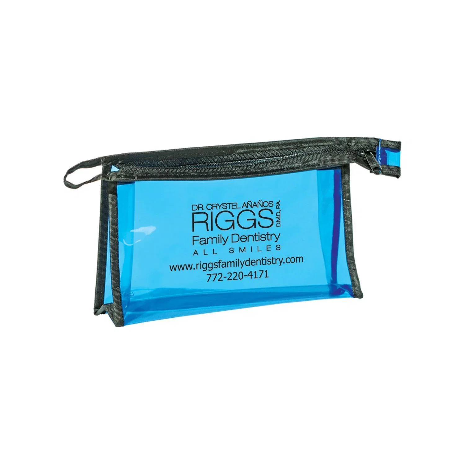 Zippered Amenities Bag — Blue