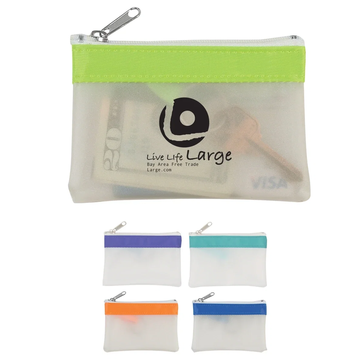 Translucent front panel with room for a logo