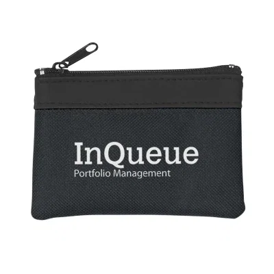 Small zippered coin pouch measuring just over four inches wide