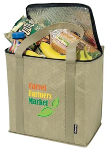 Zippered Insulated Grocery Tote Bag