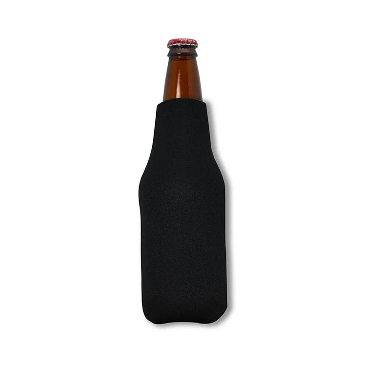 Zippered Open-Cell Foam Bottle Cooler. Zippered foam bottle cooler sleeve for tailgates and summer events, view 2