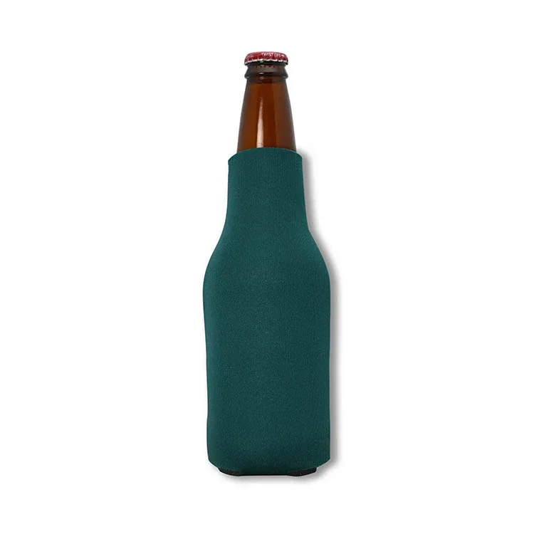 Zippered Open-Cell Foam Bottle Cooler. Zippered foam bottle cooler sleeve for tailgates and summer events, view 4