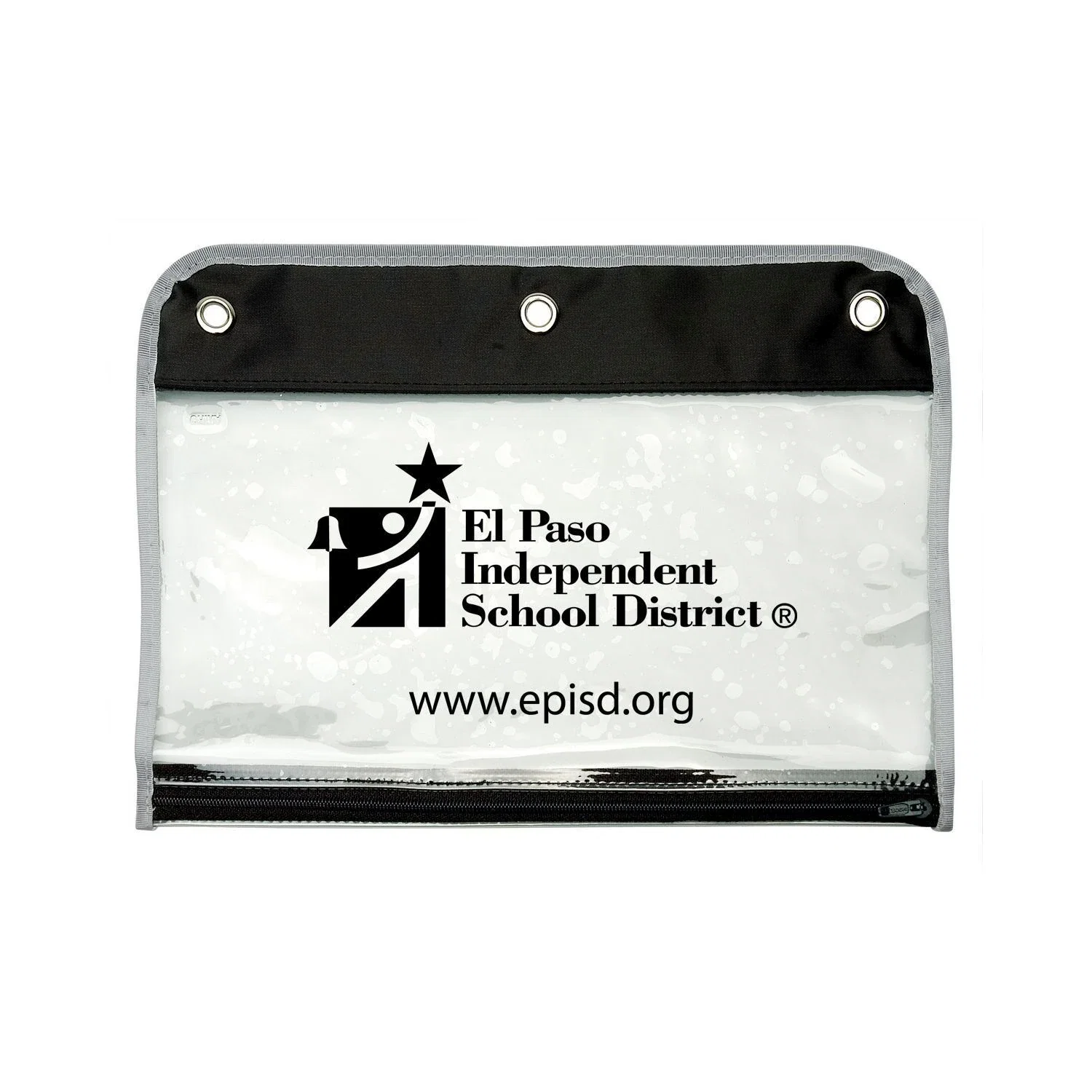 Zippered Portfolio Pouch W/Three Holes — Clear — view 3