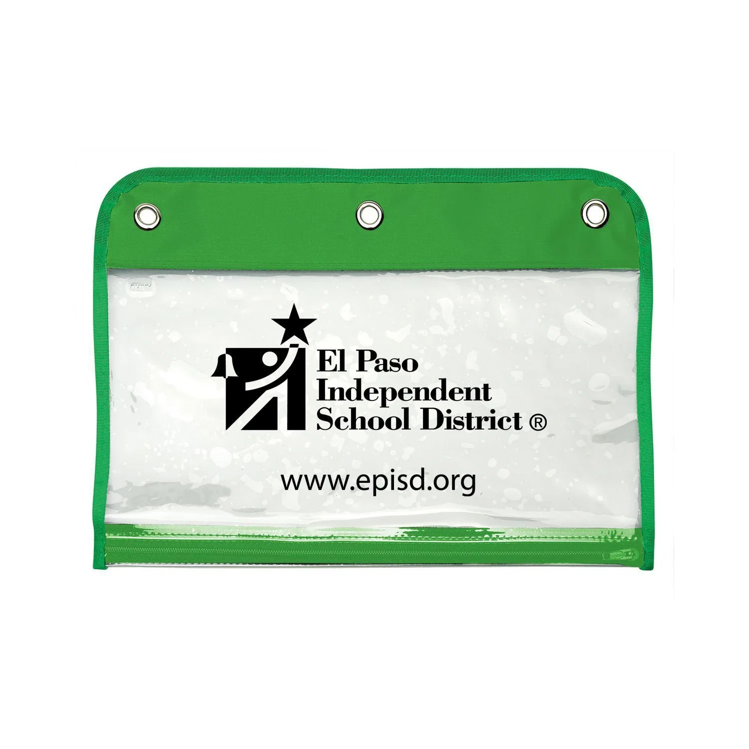Zippered Portfolio Pouch W/Three Holes — Green — view 5