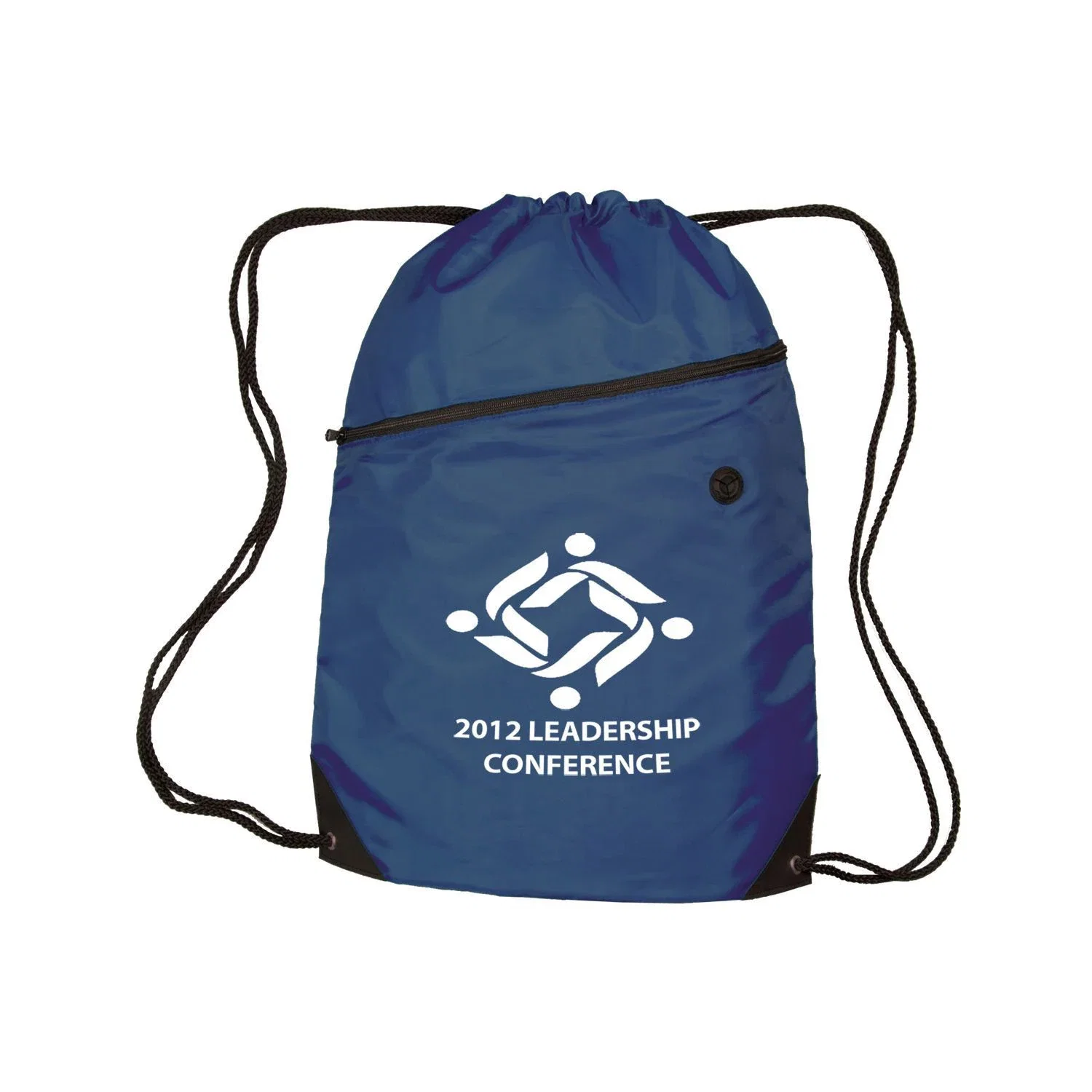 Zippered Sling Bag W/Grommet — Navy Blue — view 2