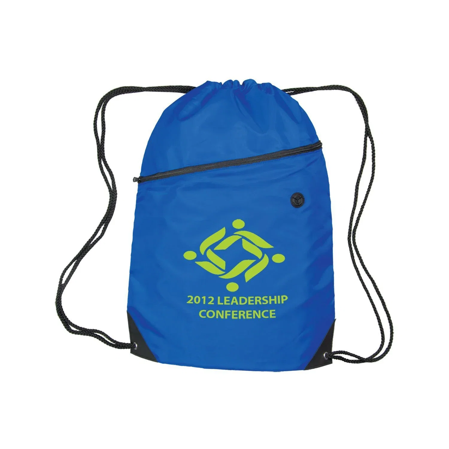 Zippered Sling Bag W/Grommet — Blue — view 3