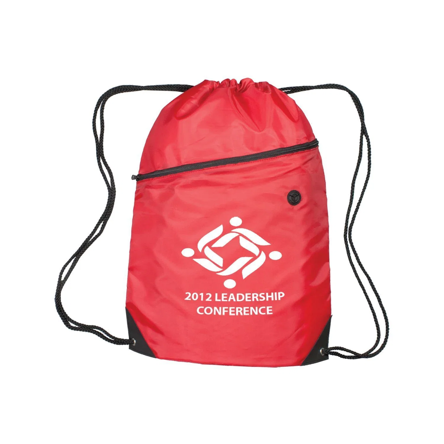 Zippered Sling Bag W/Grommet — Red — view 4