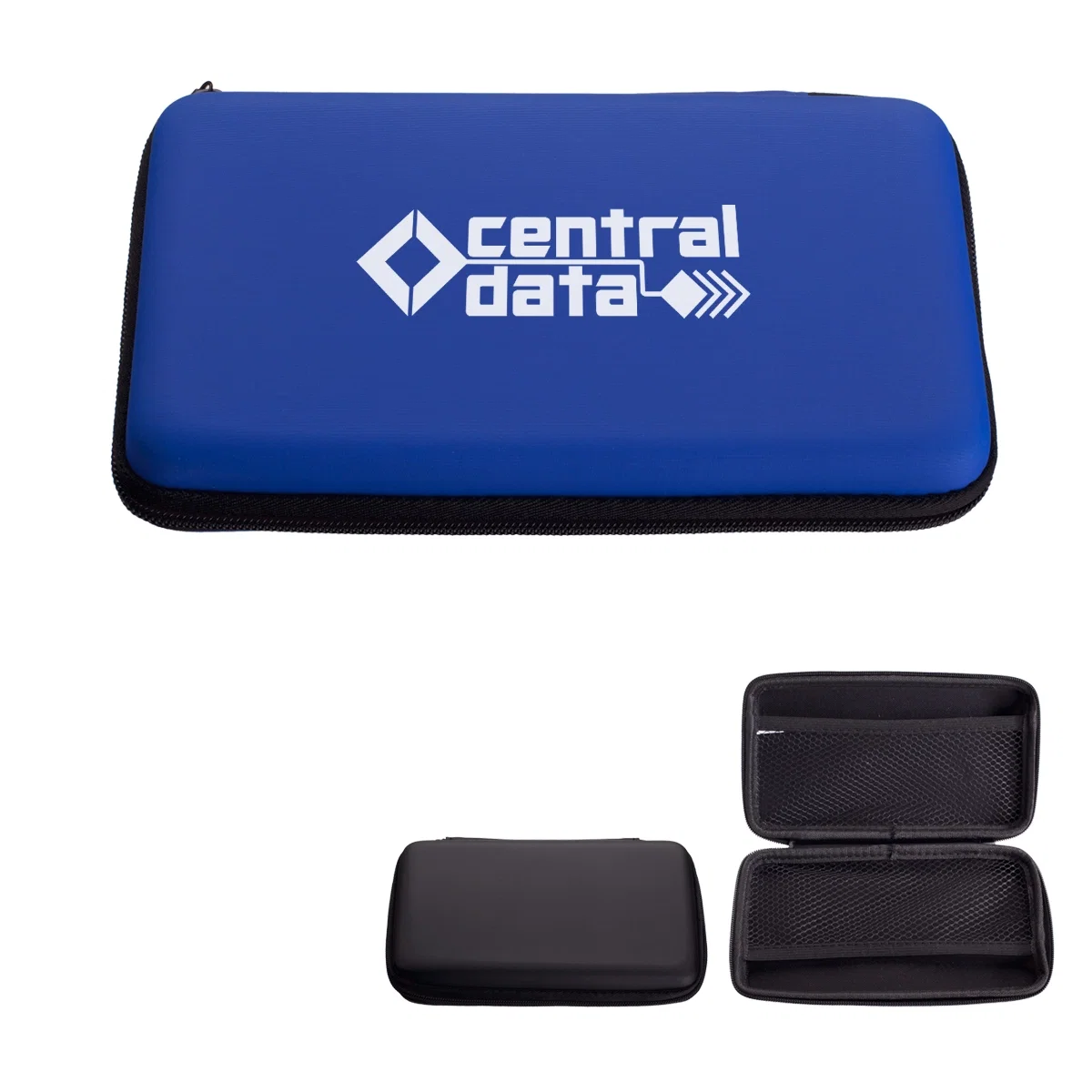 Zippered travel case sized at seven and a half inches wide