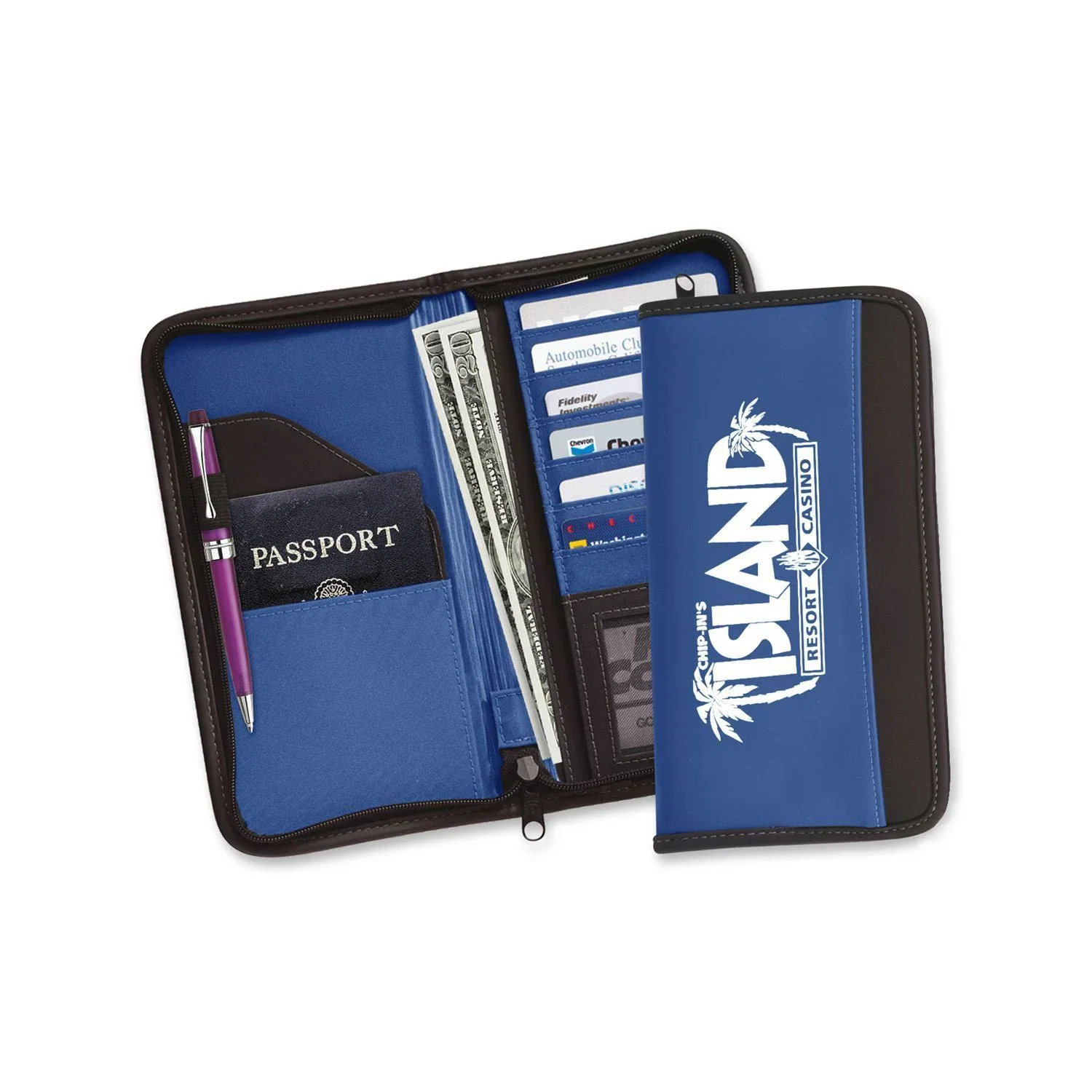 Zippered Vylon Document Case — Royal Blue — view 2