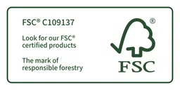 FSC Certified — C109137, the mark of responsible forestry